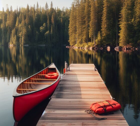 canoe on water