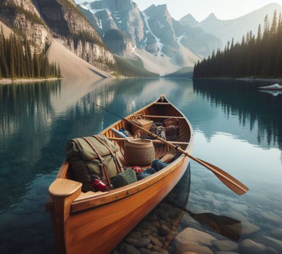 wooden canoe