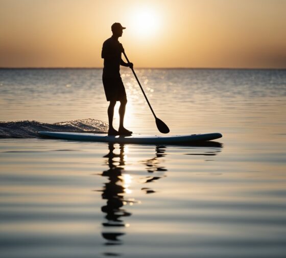 Paddleboarding on the water
